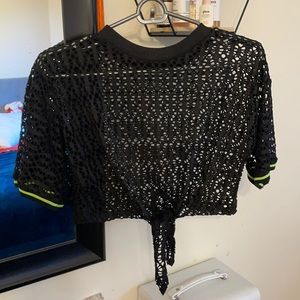 Open mesh crop top